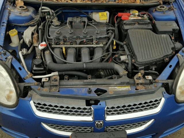 1B3ES56C75D243515 - 2005 DODGE NEON SXT BLUE photo 7