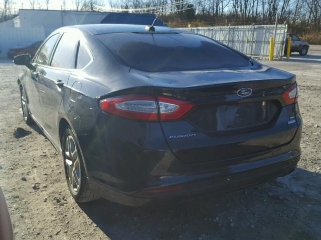 3FA6P0HD6ER286138 - 2014 FORD FUSION SE BLACK photo 3