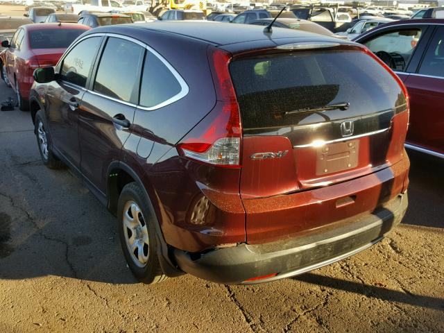 5J6RM3H31CL042959 - 2012 HONDA CR-V LX MAROON photo 3