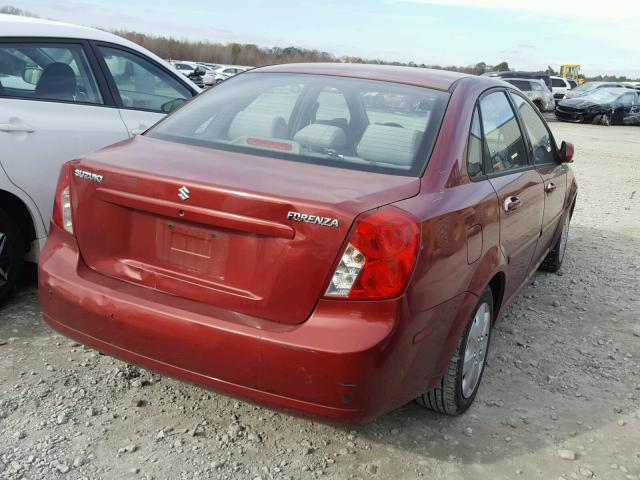 KL5JD56Z57K527919 - 2007 SUZUKI FORENZA BA BURGUNDY photo 4