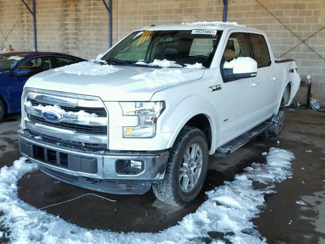 1FTEW1EP2FFC85287 - 2015 FORD F150 SUPER WHITE photo 2