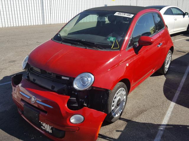 3C3CFFDR6CT237871 - 2012 FIAT 500 POP RED photo 2