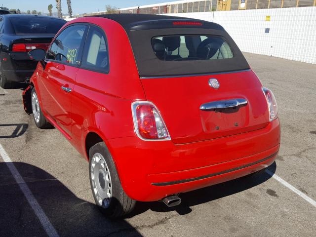 3C3CFFDR6CT237871 - 2012 FIAT 500 POP RED photo 3