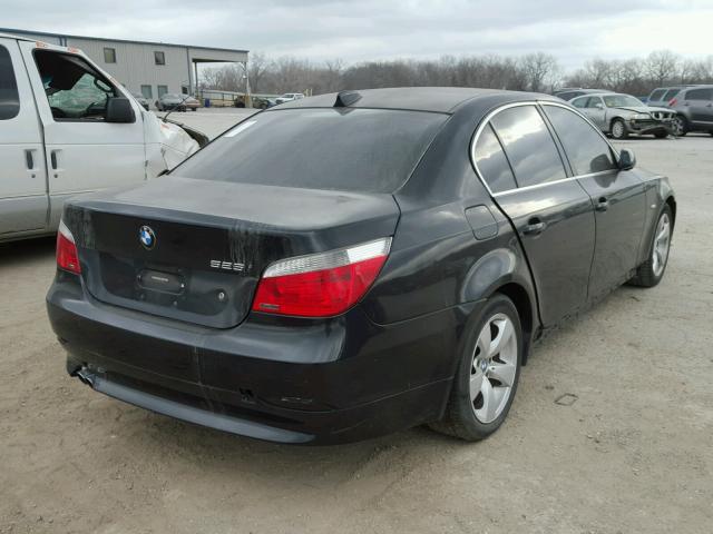 WBANE53537CY05363 - 2007 BMW 525 I BLACK photo 4