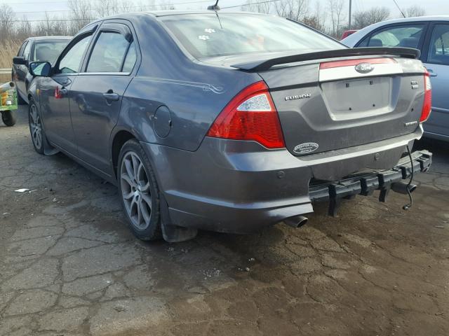 3FAHP0CG5CR342514 - 2012 FORD FUSION SEL GRAY photo 3