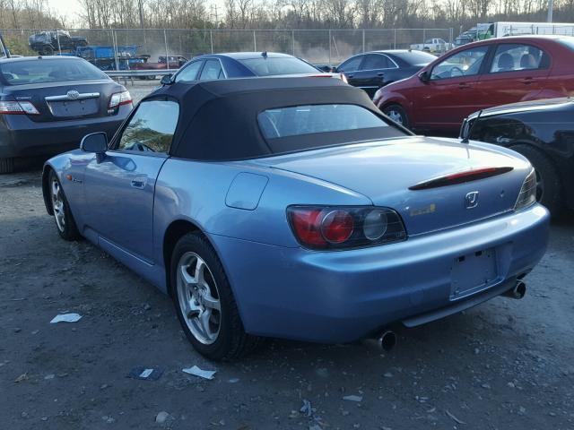 JHMAP11453T006028 - 2003 HONDA S2000 BLUE photo 3