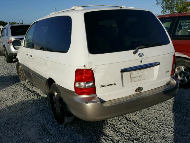 KNDUP132956681098 - 2005 KIA SEDONA EX WHITE photo 3