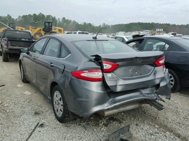 3FA6P0G78DR221804 - 2013 FORD FUSION S GRAY photo 3