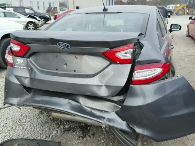 3FA6P0G78DR221804 - 2013 FORD FUSION S GRAY photo 9