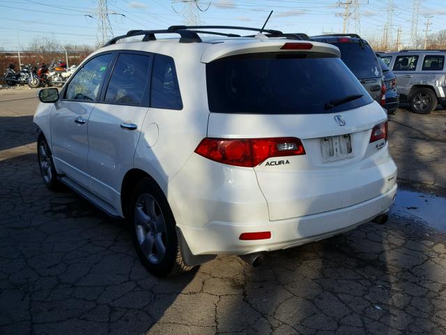 5J8TB18587A019012 - 2007 ACURA RDX TECHNO WHITE photo 3