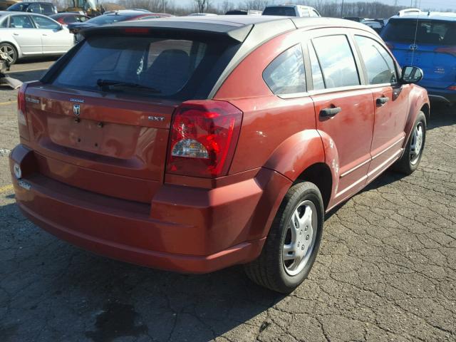 1B3HB48B17D208645 - 2007 DODGE CALIBER SX ORANGE photo 4