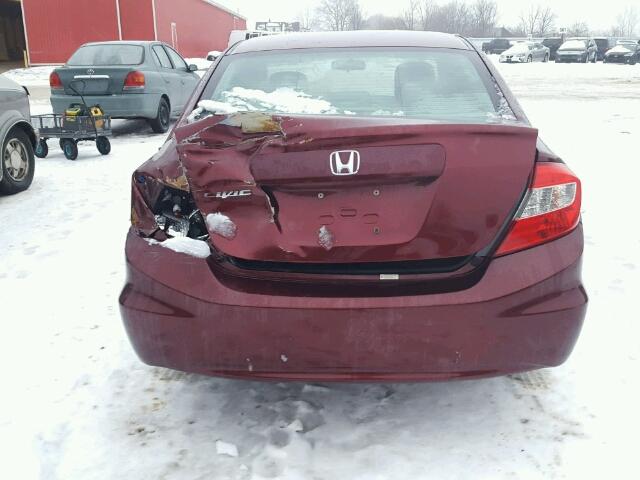 2HGFB2F43CH021100 - 2012 HONDA CIVIC LX RED photo 9