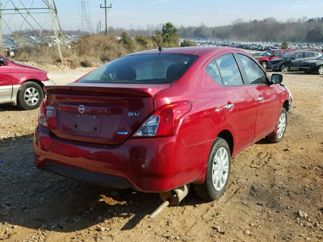 3N1CN7AP2FL895590 - 2015 NISSAN VERSA S RED photo 4