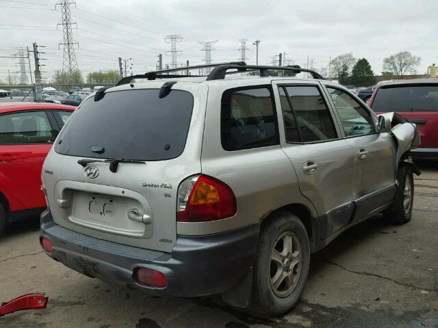 KM8SC73DX2U173524 - 2002 HYUNDAI SANTA FE G SILVER photo 4