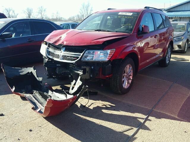 3C4PDCBGXFT722487 - 2015 DODGE JOURNEY SX RED photo 2