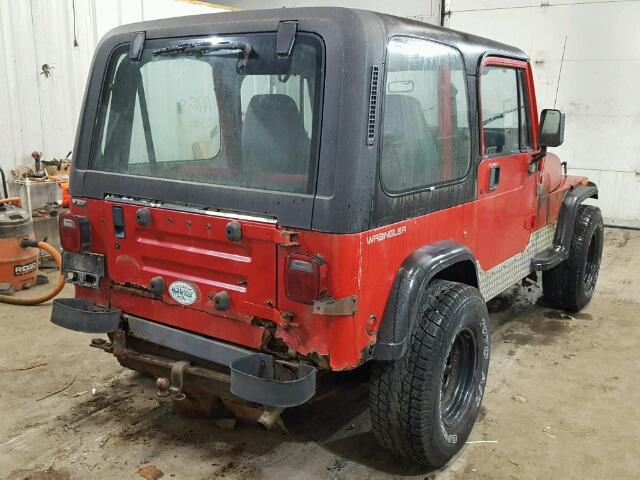 1J4FY19P2RP466262 - 1994 JEEP WRANGLER / RED photo 4