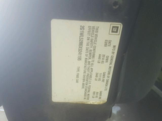 2G1WL52M6X9241195 - 1999 CHEVROLET LUMINA BAS ლურჯი ფოტო 10