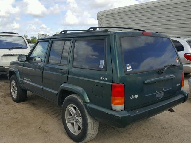 1J4FF58S3YL108967 - 2000 JEEP CHEROKEE C GREEN photo 3