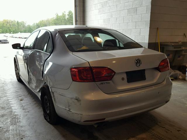 3VW1K7AJ3BM307805 - 2011 VOLKSWAGEN JETTA BASE SILVER photo 3