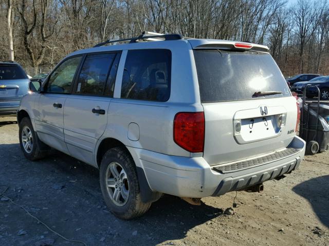 2HKYF18643H598701 - 2003 HONDA PILOT EXL SILVER photo 3