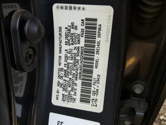 1NXBU4EE1AZ229625 - 2010 TOYOTA COROLLA BA GRAY photo 10