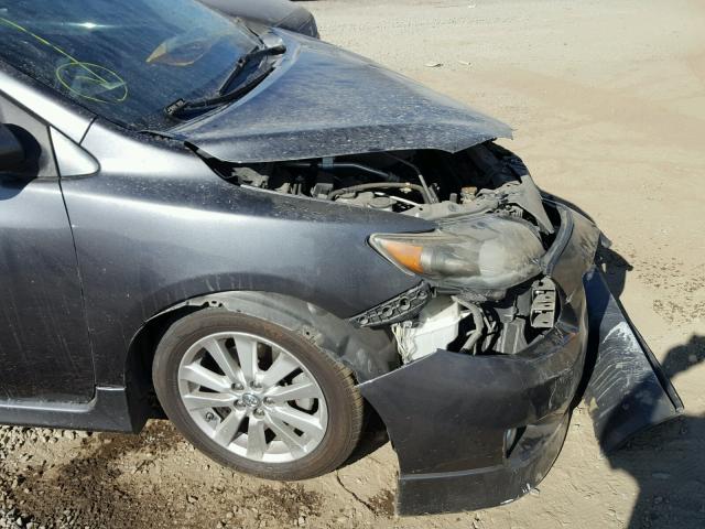 1NXBU4EE1AZ229625 - 2010 TOYOTA COROLLA BA GRAY photo 9