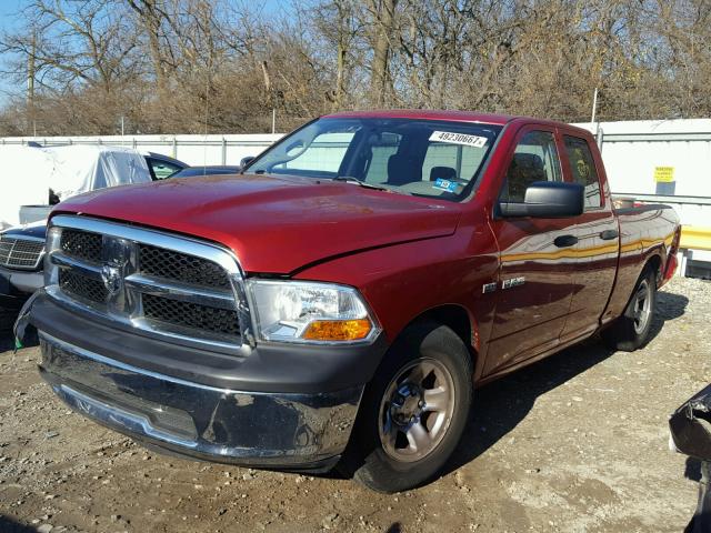 1D7RB1GT6AS249163 - 2010 DODGE RAM 1500 BURGUNDY photo 2