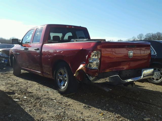 1D7RB1GT6AS249163 - 2010 DODGE RAM 1500 BURGUNDY photo 3