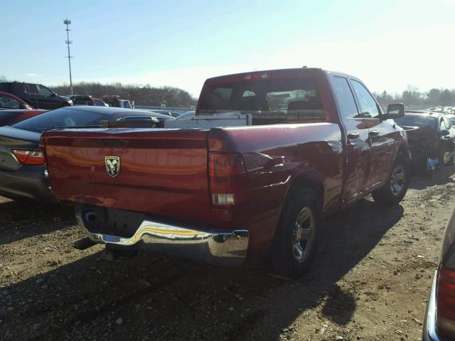 1D7RB1GT6AS249163 - 2010 DODGE RAM 1500 BURGUNDY photo 4