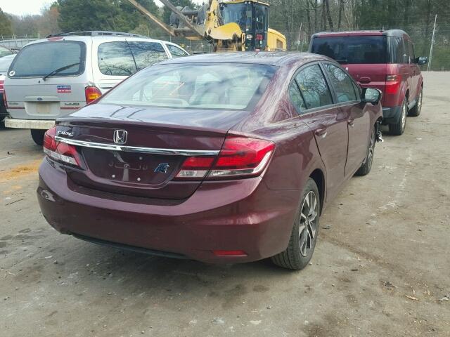 19XFB2F89EE237825 - 2014 HONDA CIVIC EX ბურგუნდია ფოტო 4