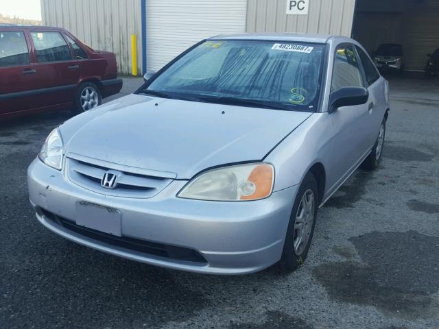 1HGEM22531L073931 - 2001 HONDA CIVIC LX SILVER photo 2