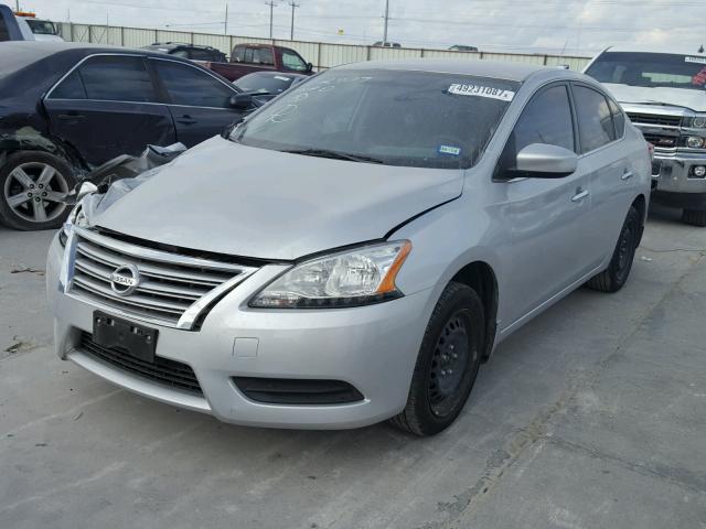 3N1AB7AP1FY268303 - 2015 NISSAN SENTRA S SILVER photo 2