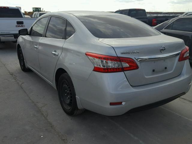 3N1AB7AP1FY268303 - 2015 NISSAN SENTRA S SILVER photo 3