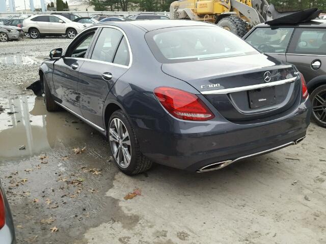 55SWF4KB5FU095369 - 2015 MERCEDES-BENZ C 300 4MAT GRAY photo 3