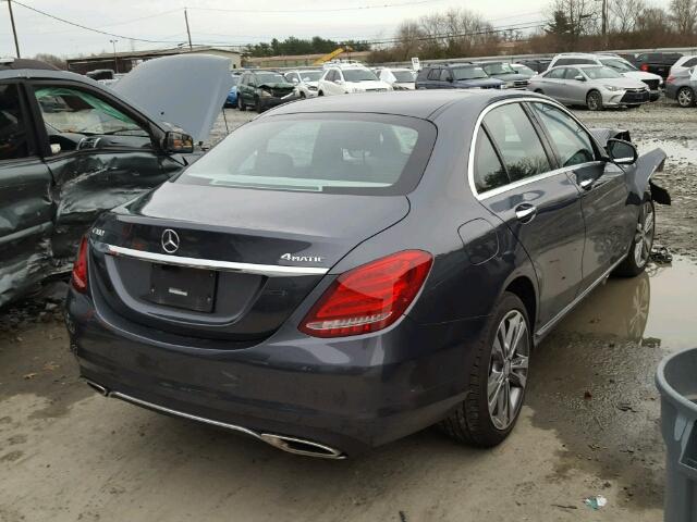 55SWF4KB5FU095369 - 2015 MERCEDES-BENZ C 300 4MAT GRAY photo 4