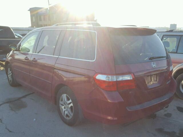 5FNRL38485B106857 - 2005 HONDA ODYSSEY EX RED photo 3