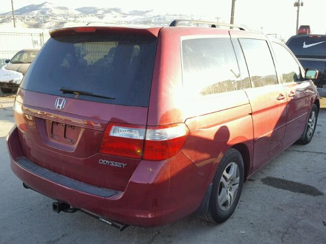 5FNRL38485B106857 - 2005 HONDA ODYSSEY EX RED photo 4