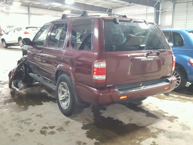 JN8DR09Y04W900307 - 2004 NISSAN PATHFINDER MAROON photo 3