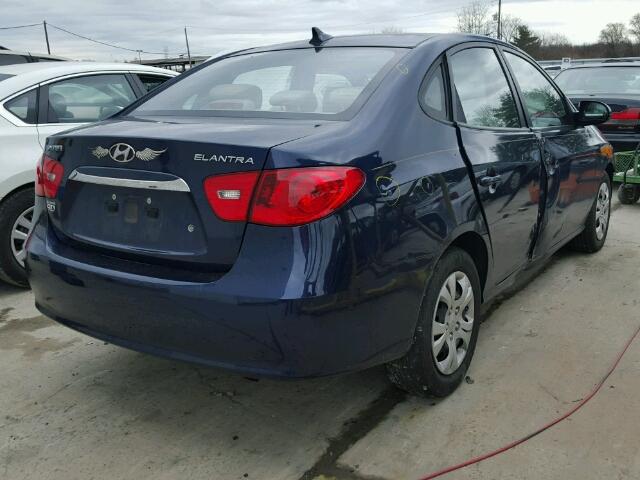 KMHDU4AD1AU196051 - 2010 HYUNDAI ELANTRA BL BLUE photo 4