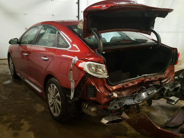 5NPE34AFXGH370960 - 2016 HYUNDAI SONATA SPO RED photo 3