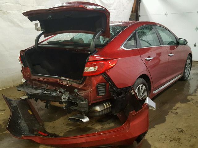 5NPE34AFXGH370960 - 2016 HYUNDAI SONATA SPO RED photo 4