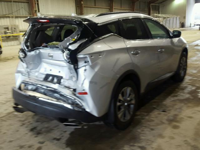 5N1AZ2MG9GN126492 - 2016 NISSAN MURANO S SILVER photo 4