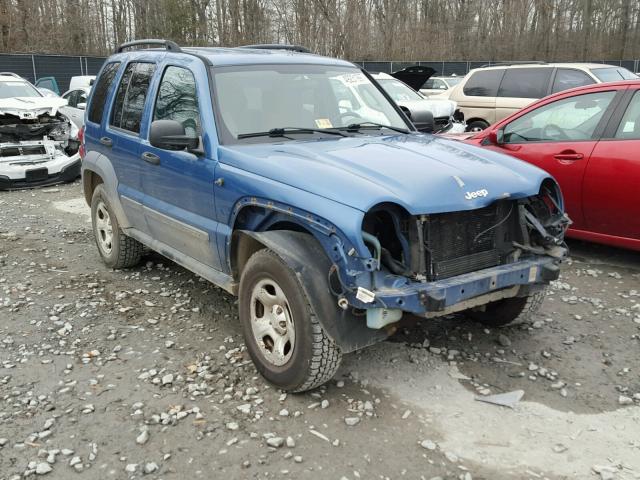 1J4GL48K95W589387 - 2005 JEEP LIBERTY SP BLUE photo 1