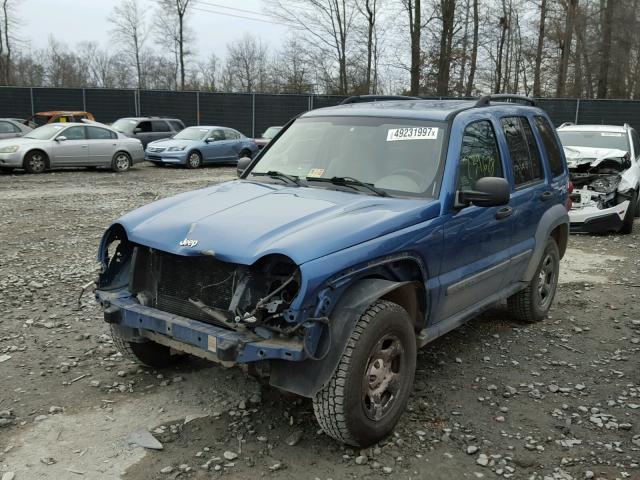 1J4GL48K95W589387 - 2005 JEEP LIBERTY SP BLUE photo 2