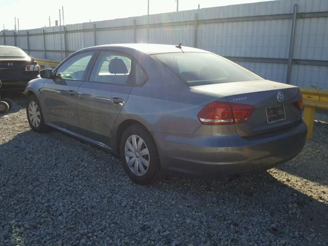 1VWAP7A30DC137524 - 2013 VOLKSWAGEN PASSAT S GRAY photo 3