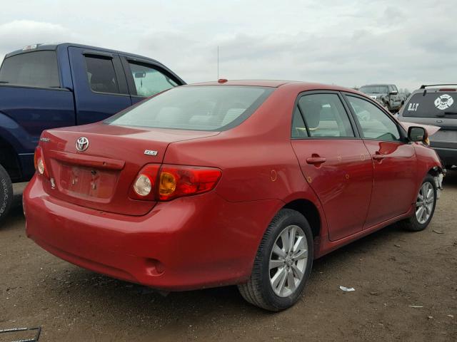 2T1BU40E69C003262 - 2009 TOYOTA COROLLA BA RED photo 4