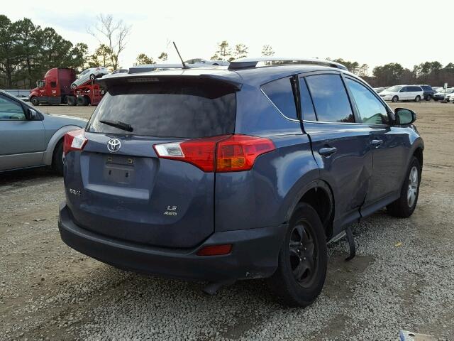 2T3BFREV8DW023205 - 2013 TOYOTA RAV4 LE BLUE photo 4