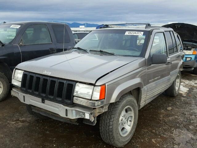 1J4GZ58S1WC222569 - 1998 JEEP GRAND CHER GRAY photo 2