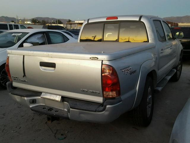 5TELU42N97Z374604 - 2007 TOYOTA TACOMA DOU SILVER photo 4