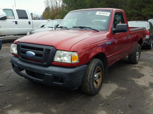 1FTYR10D67PA15623 - 2007 FORD RANGER RED photo 2